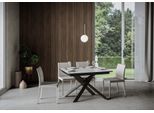 Itamoby - Tavolo Allungabile 120/180X90 Cm Ganty Bianco Spatolato - Bordo Antracite Telaio E Gambe Antracite
