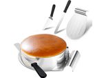 Jiubiaz Set Torta Sollevatore 4 Pezzi In Acciaio Inox Torta Taglierina- 23-30Cm Diametro Torta Anello Torta Taglierina Aiuto Di Taglio Per La Cucina Cottura E Decorazione