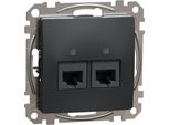Presa Doppia Per Computer 2Xrj45 Cat.5E Nero Antracite Sedna Design&Elements SDD114452