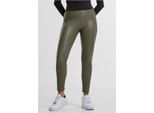 DáMské Leginy Urban Classics Donna Leggings A Vita Alta In Ecopelle Oliva - 4XL