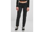 DáMské Kalhoty Urban Classics Donna Pantaloni Denim Dritti A Vita Bassa Nero Lavato - 33