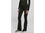 Urban Classics Donna Pantaloni Denim Super Stretch Bootcut Nero Stone Washed - 31