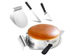Jopassy Set Per Torte Base 4 Pezzi In Acciaio Inox - Sollevatore Di Torte Aiuto Al Taglio - Sollevatore Di Base Torta Coltello Anello Torta 23-30Cm