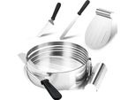 Swanew Set Per Torte 4 Pezzi In Acciaio Inox - Sollevatore Per Torte - Coltello Sollevatore Per Torte - Anello Per Torte 23-30Cm