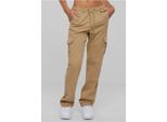 Urban Classics Donna Pantaloni Cargo In Twill A Vita Alta Unionbeige - L