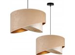 Lighthome Lampada A Sospensione Con Paralume Milano - Lampada Da Soffitto Industriale - Lampada A Sospensione In Metallo Con Paralume In Velluto - Beige Monserta Ii, Nero