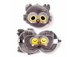 Relaxeazzz Adoramals Gufo Winston Maschera Per Gli Occhi Con Cuscino Da Viaggio