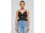 Urban Classics Donna Waffle Pique Ruffle Top Nero - 4XL