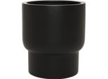 Vivanno Vaso Da Fiori In Vetroresina Livello Rotondo, Nero Opaco - 45X45X50 Cm