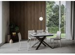 Itamoby - Tavolo Allungabile 120/180X90 Cm Ganty Bianco Spatolato - Bordo In Tinta Telaio E Gambe Antracite