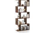Libreria Costway, Scaffale A 5 Livelli, Scaffale In Legno Per Ufficio, Scaffale Portaoggetti, Scaffale Divisorio Per Soggiorno, Camera Da Letto, Ufficio, 70 X 23,5 X 158 Cm (Marrone Vintage)