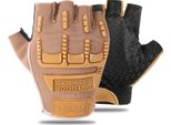 Guanti Da Ciclismo Uomo Donna Mezze Dita, Guanti Da Ciclismo Guanti Sportivi Antiscivolo Traspiranti Palestra Moto Arrampicata Marrone