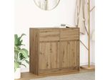 Vidaxl Credenza Con Cassetto Rovere Artigianale 80X34X76 Cm Materiale A Base Di Legno