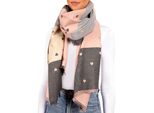 Brubaker Cashmirillo Sciarpa Da Donna Con Motivo A Cuore - 70 X 200 Cm - Calda, Accogliente E Oversize - Sciarpa Invernale In Lana, Rosa Grigio E Beige