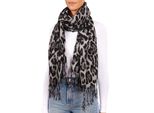 Brubaker Cashmirillo Sciarpa Da Donna Con Motivo Leopardato - 70 X 200 Cm - Calda E Oversize - Sciarpa In Lana Leo Per L'inverno - Sciarpa Invernale, Grigio Nero