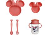 Set Di Stoviglie Per Bambini Disney Minnie - Piatto Diviso - Ciotola - Cucchiaio - Forchetta E Tazza 360° - Design Divertente E Pratico Per Le Pappe Dei Bambini