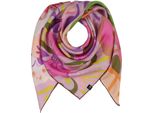 Fraas Sciarpa Silk Stole With Floral Print Orchid Pink Porpora