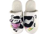 Pantofole Da Donna Divertenti Con Pantofole Di Mucca Pantofole Di Peluche Bianco Taglia 39