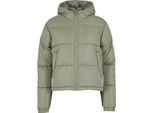 Urban Classics Winterjacke Damen Ladies Peached Puffer Jacket Con Cappuccio Oliv Xs