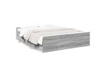 Vidaxl Struttura Letto Con Cassetti Grigio Sonoma 150X200 Cm In Materiale Ligneo