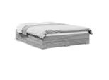 Vidaxl Struttura Letto Con Cassetti Grigio Sonoma 150X200 Cm In Materiale Ligneo