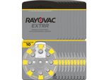 80X Batterie Per Apparecchi Acustici Rayovac HA10 PR70 Extra Advanced (10X 8 Blister)