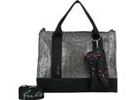 Fritzi Aus PreußEn Borsa A Tracolla Tote Bag Limited Painted Straw Shopper Silver Black Argentato
