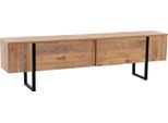 Dmora Mobile Porta Tv Lilith 29.5X180X50H Cm Nero Pino, Apertura A Ribalta 2 Vani