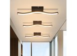 Zmh 3ER Lampada Da Soffitto Camera Da Letto Plafoniera Soggiorno Moderno Camera Da Letto Lampada Nera 6W Cucina Lampada Onde Interne Design Soggiorno Lampada 3000K Bianco Caldo Led Illuminazione A Soffitto Per Cucina Corridoio