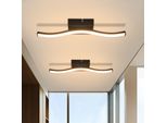 Zmh 2ER Lampada Da Soffitto Camera Da Letto Plafoniera Soggiorno Moderno Camera Da Letto Lampada Nera 6W Lampada Cucina Onde Interne Design Soggiorno Lampada 3000K Bianco Caldo Led Illuminazione A Soffitto Per Cucina Corridoio