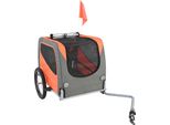 Succebuy Rimorchio Per Cani, Capacità Di Carico 30 Kg, Portabici Per Animali Domestici Con Telaio Pieghevole, Ruote A Sgancio Rapido, Attacco Universale, Catarifrangenti Di Sicurezza, Arancione/Grigio