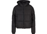 Urban Classics Winterjacke Damen Ladies Peached Puffer Jacket Con Cappuccio Schwarz Xl
