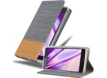Cadorabo Custodia Per Sony Xperia Z2 Compact Custodia Protettiva In Grigio Custodia Per Cellulare Custodia A Libro Cover