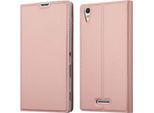 Cadorabo Custodia Per Cellulare Per Sony Xperia T3 Custodia Protettiva In Rosa Cover Etui Book Case Booklet