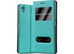 Cadorabo Custodia Protettiva Per Sony Xperia Z5 Premium Cover In Turchese Custodia Del Telefono Cellulare Custodia A Libro Custodia Cover