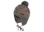 StrickmüTze Maximo, Jungen, Gr. 51, GrüN (Khaki Grau), Strick, Baumwolle, Mehrfarbig, MüTzen StrickmüTze, Baumwolle, GefüTtert, Zum Binden, Bommel