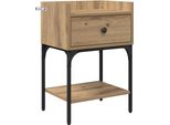 Syfax™ Comodino Rovere Artigianale 40 X 29 X 60 Cm Legno Multistrato