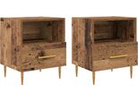 Syfax™ Comodino Con Cassetto 2 Pcs Legno Vecchio 40 X 35 X 47,5 Cm