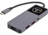 Inline® Hub Usb 3.2 Gen.2, 3X USB-C, 2X USB-A, Hdmi 4K, Pd 100 W, Grigio