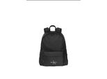 Rucksack CALVIN KLEIN BOLD ROUND BACKPACK, Damen, Gr. B/H/T: 30,5cm x 43cm x 13cm, schwarz, Nylon, unifarben, Basic, Rucksäcke Rucksack, Unisex Freizeitrucksack, Cityrucksack mit CK-Logo