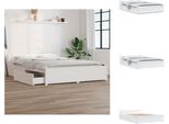 Vidaxl Letto Con Cassetti Bianco 135X190 Cm - Letti & Reti