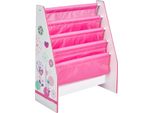 Blumen und Schmetterlinge Kinderbücherregal aus Holz rosa - 230 x 510 x 600 cm