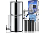 Wasserfilter mit Schwerkraft 8,5 Liter – Wasserfilter für Leitungs- und Regenwasser – Aktivkohlefilter für Camping und Survival – Filterwasserbrunnen