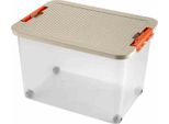 Roller Box 45 L, 52 X 37 X 34 Cm Coperchio In Rattan, Colori Assortiti