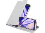 Cadorabo Custodia Per Cellulare Per Samsung Galaxy Note 4 Custodia Protettiva In Argento Cover Etui Book Case Booklet