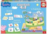 Educa Superpack Peppa Pig: Domino, Identic E 2 Puzzle, Gioco Da Tavolo Per Bambini, Età 3+ (16229) Educa