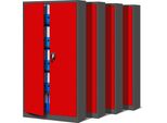 Set Di 4 Schedari C001 Armadio In Metallo Armadio In Acciaio Armadio Per Utensili Armadio Per Ufficio Armadio Per Archiviazione Armadio Universale Verniciatura A Polvere Porte A Battente 185 Cm X 90 Cm X 40 Cm Colore: Antracite/Rosso