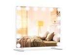 Costway Specchio Hollywood Con 14 Luci Led Dimmerabili, 3 Colori Di Luce, Specchio Da Tavolo E Da Parete 2 In 1 Con Supporto In Metallo, Specchio Per Il Trucco Specchio Cosmetico Con Controllo Touch Intelligente, 50 X 18 X 43 Cm