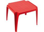 Tavolo Impilabile Per Bambini Rosso 50 X 50 Cm In Plastica Solida, Monoblocco, Impilabile
