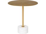 Tavolino Lecco, Tavolo Angolare Ø51Cm Marmo Ottone, Marmo.
